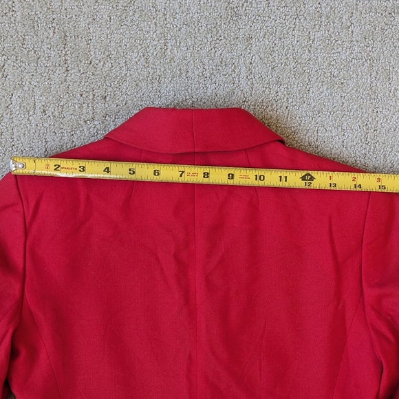 J. CREW Parke Blazer Wool Women 0 Red Holiday Christmas Preppy Party Office Work - Picture 5 of 9